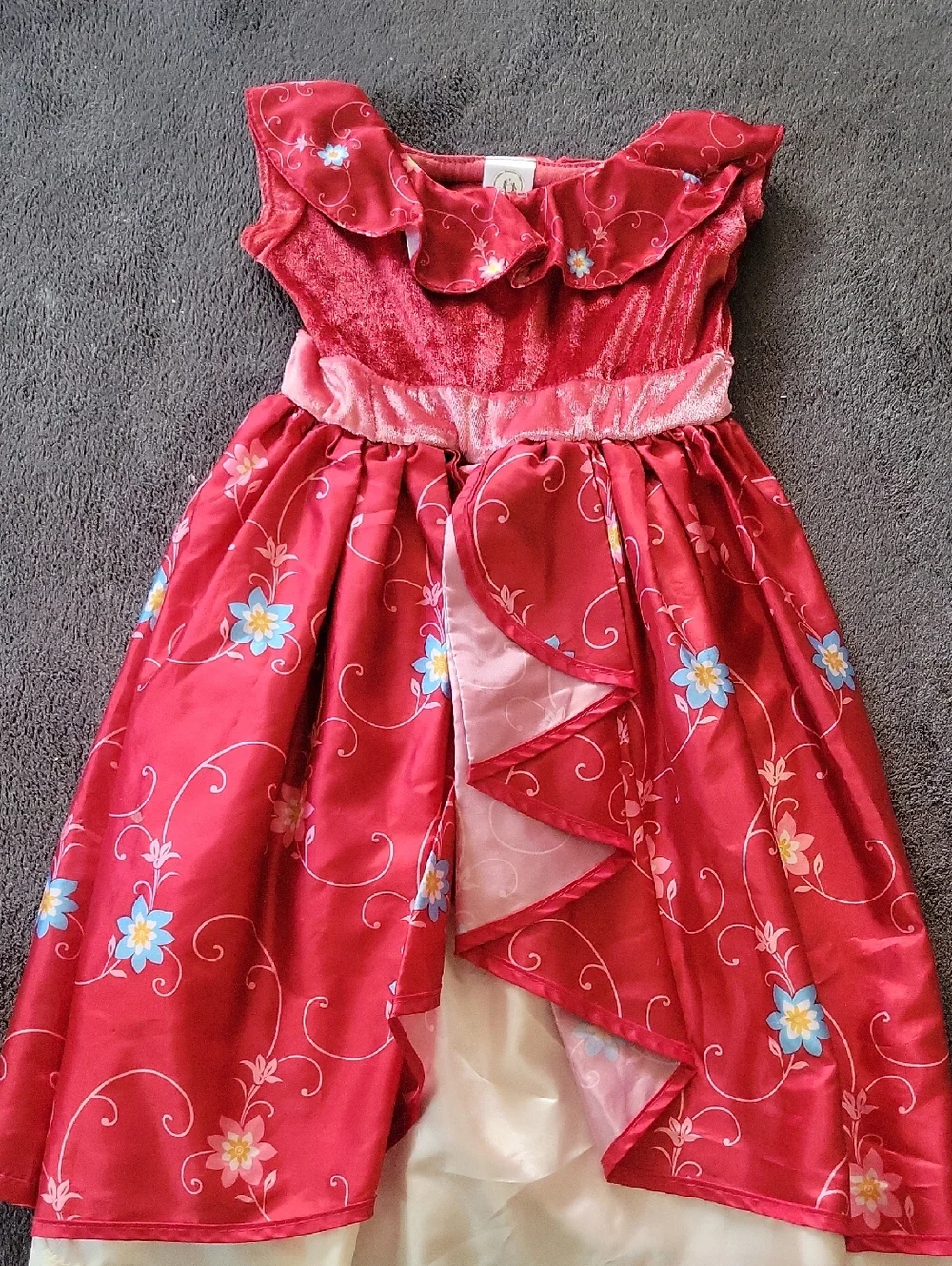 Girls Red Floral Ruffle Princess Costume Dress - Kids